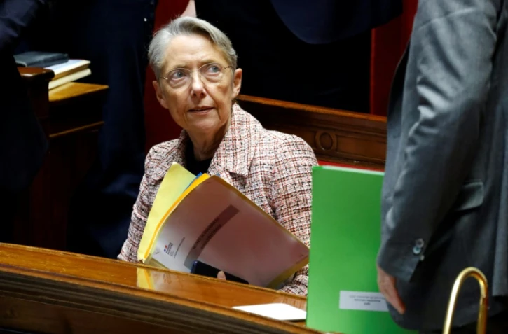 La Première ministre Elisabeth Borne le 20 décembre 223 à l'Assemblée nationale à Paris