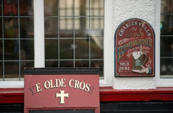 La façade u Ye Olde Cross, établissement datant du 19e siècle, le 5 février 2020 à Ryton, au nord-est de l'Angleterre