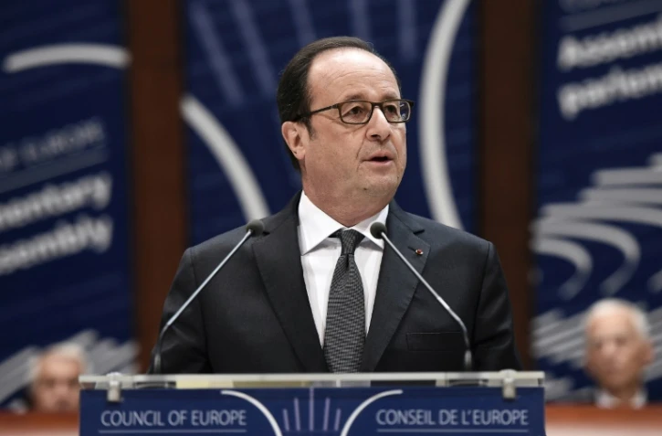 Le président François Hollande, le 11 octobre 2016, devant l'Assemblée parlementaire du Conseil de l'Europe, à Strasbourg