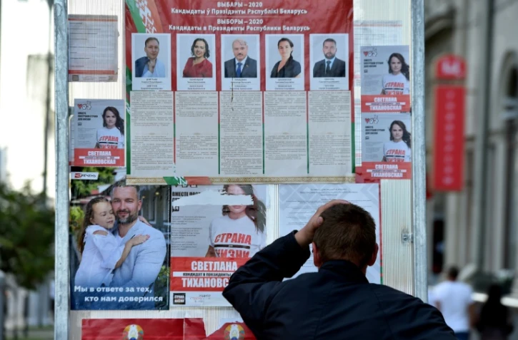 Affiches électorales à Minsk, le 8 août 2020