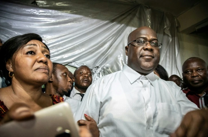 L'opposant Felix Tshisekedi après la proclamation provisoire de son élection à la présidentielle, le 10 janvier 2019 à Kinshasa, en RDC