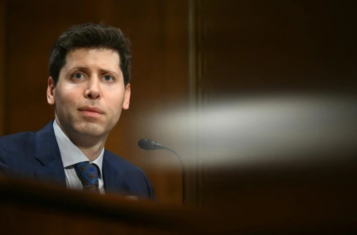 Sam Altman, le patron d'OpenAI, créateur de l'interface ChatGPT, devant une commission parlementaire américaine, à Washington le 16 mai 2023
