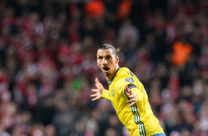 L'attaquant suédois Zlatan Ibrahimovic, auteur d'un doublé face au Danemark en barrage retour de l'Euro-2016, le 17 novembre 2015 à Copenhague