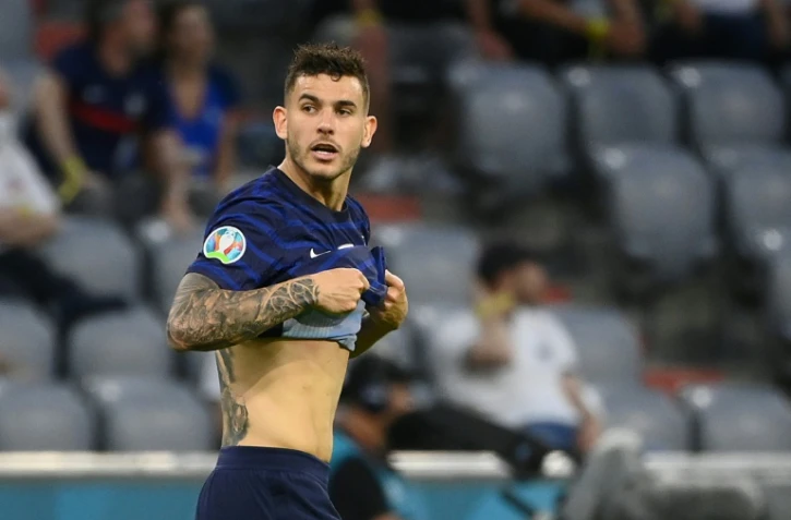 Le défenseur des Bleus Lucas Hernandez au cours du match de l'équipe de France contre l'Allemagne, le 15 juin 2021 à Munich
