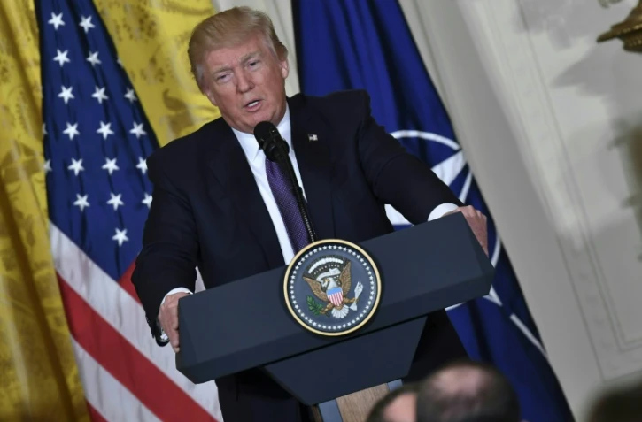 Le président américain Donald Trump lors d'une conférence de presse à la Maison Blanche, le 12 avril 2017 à Washington