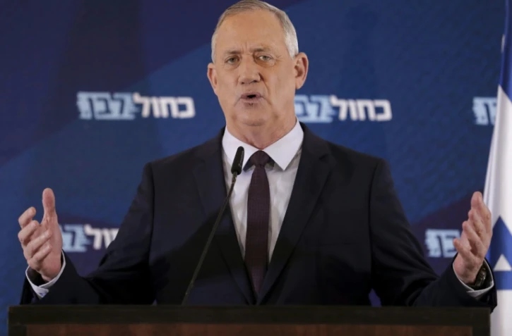 Benny Gantz, à la tête du parti israélien "Bleu- Blanc", à Ramat Gan, le 7 mars 2020