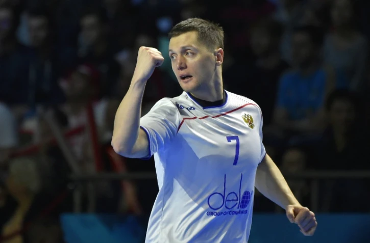 Le Russe Dmitry Kovalev auteur de 7 buts face à la Pologne lors du Mondial de hand, le 16 janvier 2017 à Nantes