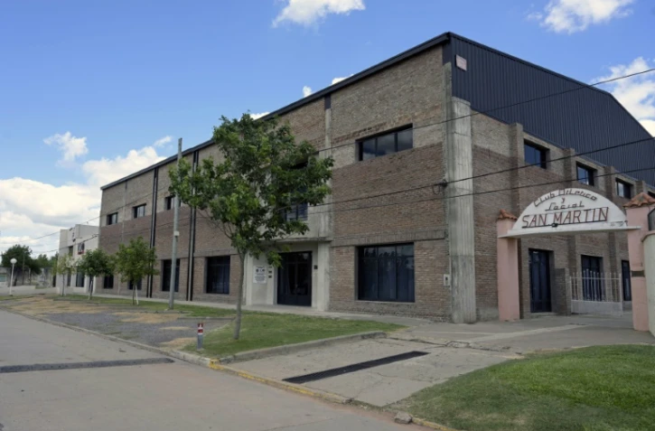 Vue extérieure du club de football San Martin de Progreso, théâtre des premiers exploits de l'Argentin Emiliano Sala, le 15 février 2019 à Progreso, province de Santa Fe