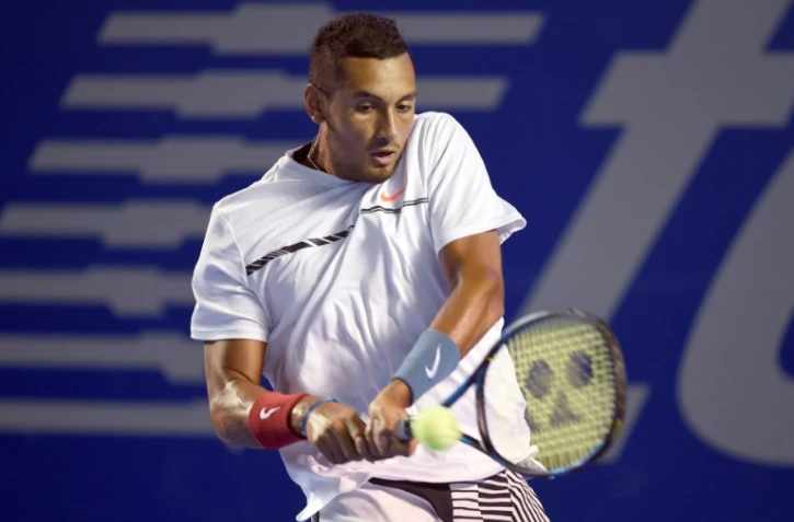 L'Australien Nick Kyrgios lors du match l'opposant au Serbe Novak Djokovic en quarts de finale le 2 mars 2017 Ă Acapulco