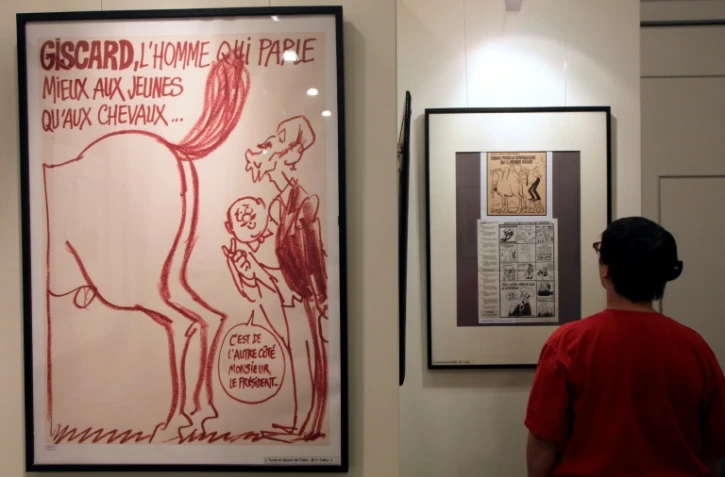 Des dessins de Cabu exposés à Saint-Just-le-Martel en Haute-Vienne, le 4 juillet 2017