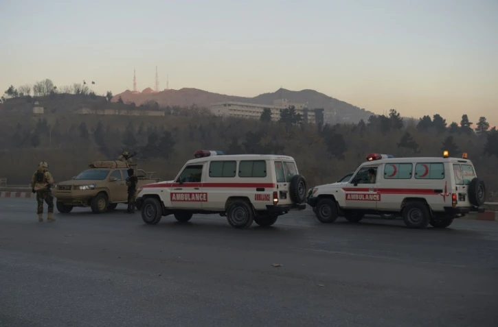 Des ambulances à Kaboul le 21 janvier 2018