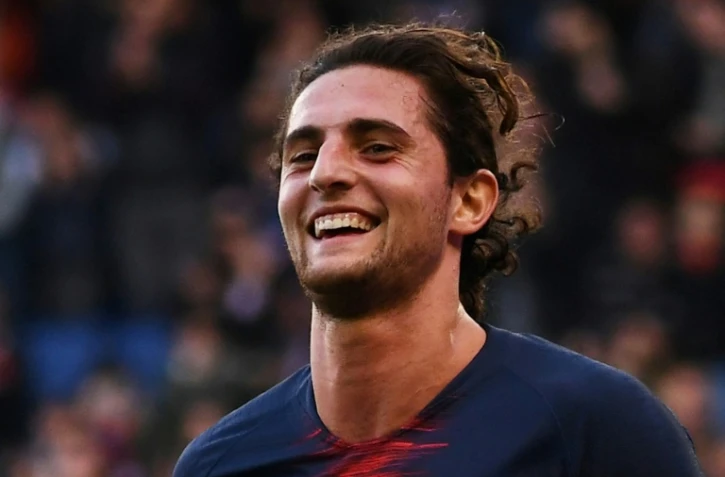 Le milieu de terrain du PSG Adrien Rabiot lors de la réception d'Amiens au Parc des Princes le 20 octobre 2018