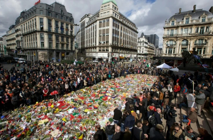 Hommages aux victimes des attentats, le 27 mars 2016 à Bruxelles
