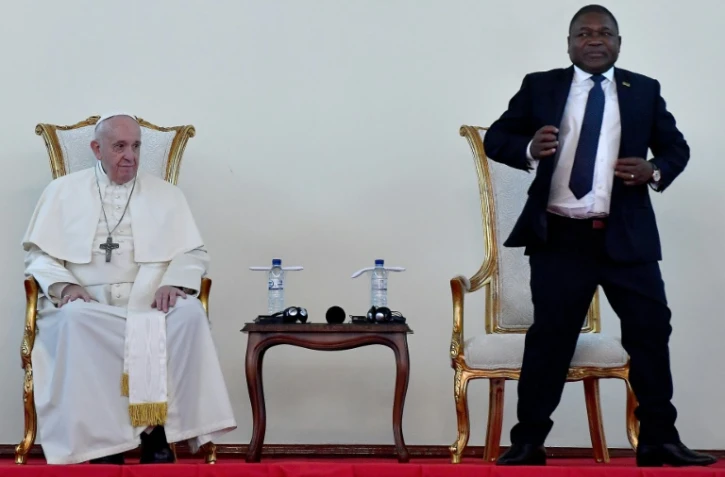 Le pape François et le président mozambicain Filipe Nyusi à Maputo, le 5 septembre 2019