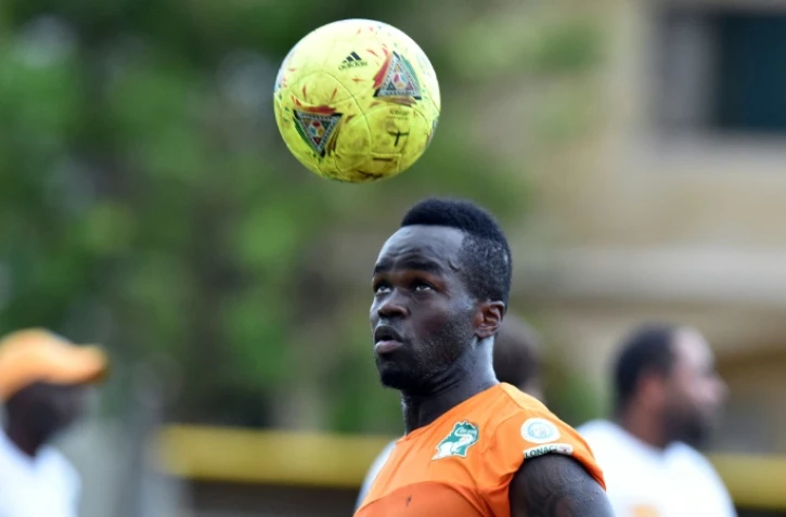 Le milieu de terrain international ivoirien Cheick Tioté, le 13 octobre 2014 lors d'un entraînement à Abidjan