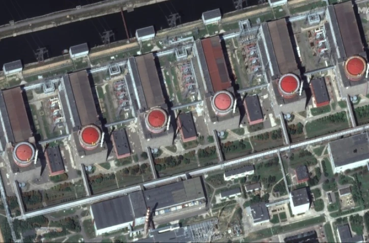Image satellite diffusée le 19 août 2022 par Maxar Technologies de la centrale nucléaire ukrainienne de Zaporijjia