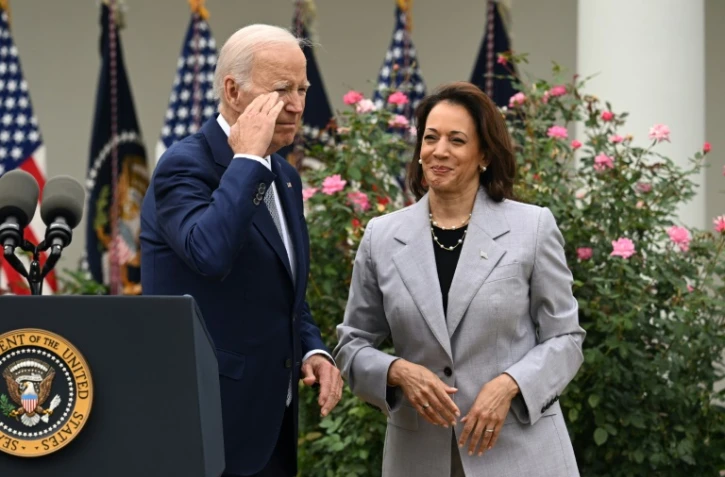 Le président américain Joe Biden (g) et la vice-présidente Kamala Harris (d) à la Maison-Blanche à Washington, le 22 septembre 2023