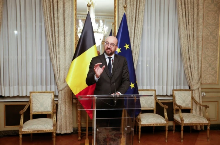 Le Premier ministre belge Charles Michel donne une conférence de presse le 8 décembre 2018 à Bruxelles à l'issue d'un conseil des ministres