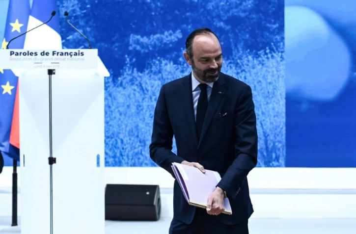 Edouard Philippe à son arrivée au Grand Palais, le 8 avril 2019, pour la restitution des contributions au grand dénat national