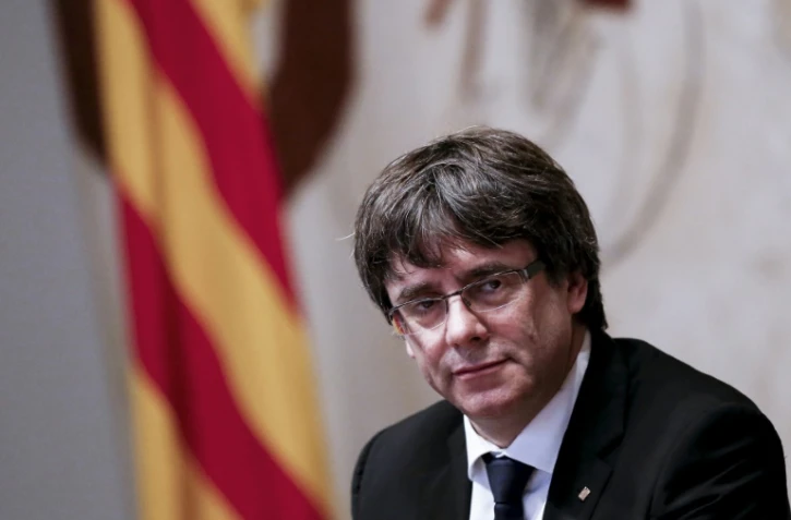 Le président séparatiste catalan Carles Puigdemont, le 10 octobre 2017 à Barcelone