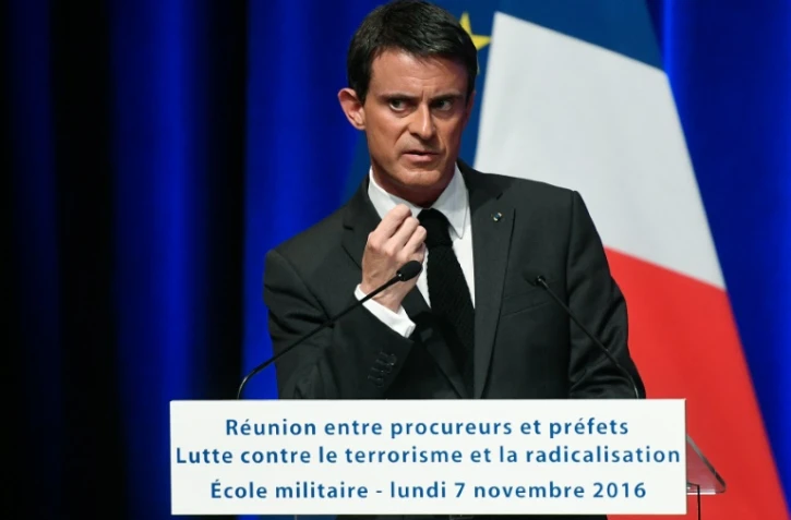 Le Premier ministre Manuel Valls lors d'un discours, le 7 novembre 2016 à Paris