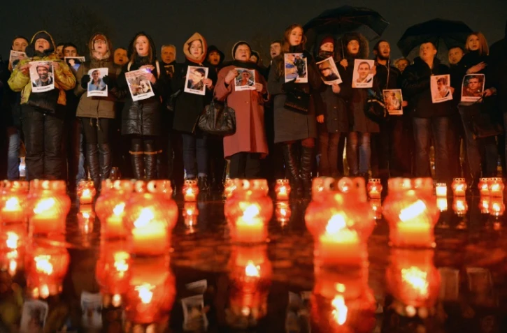 Commémoration le 19 février 2016 à Lviv de la répression sanglante du Maïdan, il y a deux ans