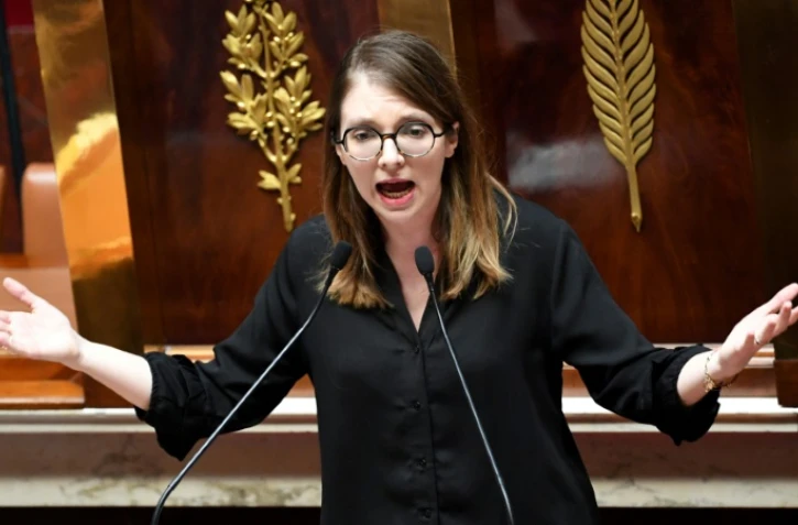 La présidente du groupe parlementaire Renaissance à l'Assemblée nationale, Aurore Bergé, le 20 mars 2023 à l'Assemblée nationale, à Paris