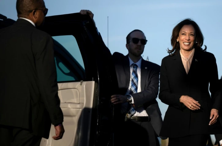 La vice-présidente américaine et candidate démocrate Kamala Harris, à son arrivée à Philadelphie en Pennsylvanie, le 20 octobre 2024
