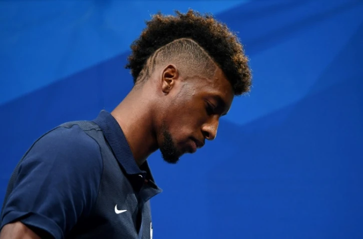L'attaquant français Kingsley Coman, lors d'une conférence de presse chez les Bleus, le 29 août 2017 à Clairefontaine