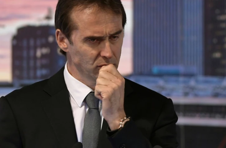 Le nouvel entraîneur du Real Madrid et ancien sélectionneur de l'Espagne Julen Lopetegui lors de sa présentation officielle au stade Santiago-Bernabeu, le 14 juin 2018 à Madrid