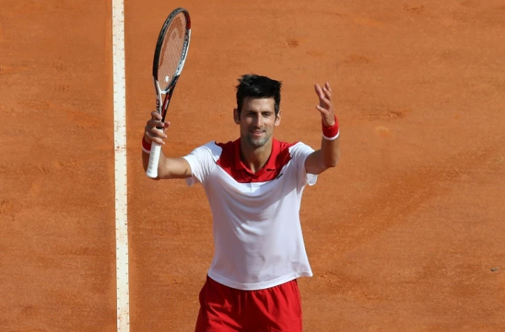 Le Serbe Novak Djokovic lors de la victoire face Ă son compatriote Dusan Lajovic Ă Monte-Carlo le 16 avril 2018