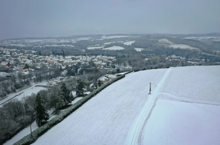 Manteau de neige Ă Thury-Harcourt-le-Hom (Normandie), le 5 janvier 2026