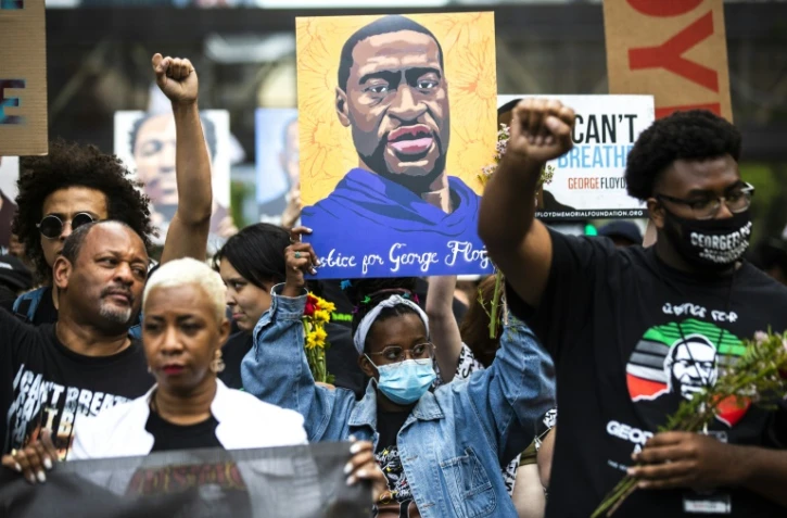 Marche en mémoire de George Floyd à Minneapolis, dans le Minnesota, le 23 mai 2021