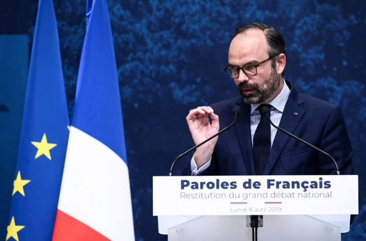 Edouard Philippe lors de la restitution du grand débat au Grand Palais le 8 avril 2019