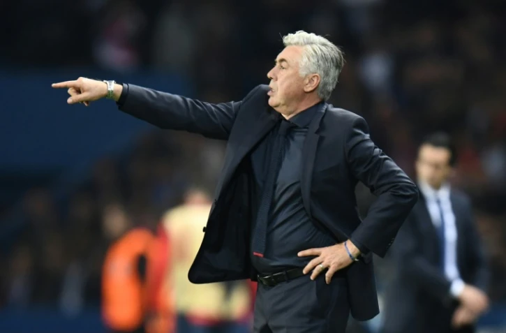 Carlo Ancelotti lors de la défaite 0-3 du Bayern Munich, le 27 septembre 2017 au Parc des Princes face au Paris SG