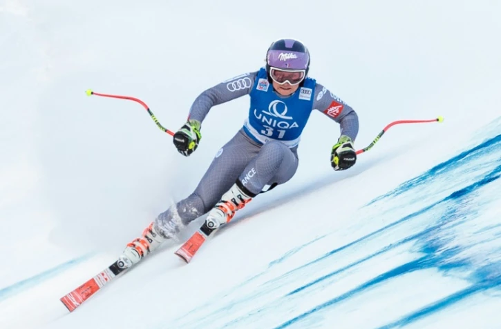 Tessa Worley à l'entraînement sur la piste de Bad Kleinkirchheim en Autriche, le 12 janvier 2018