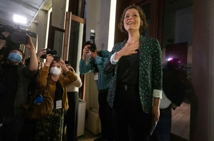 Jeanne Barseghian, nouvelle maire de Strasbourg, Ă l'annonce de sa victoire le 28 juin 2020