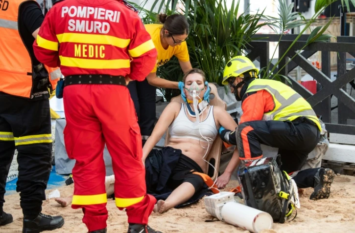 Un exercice de secours aux "JO des pompiers", Ă La Rochelle le 13 septembre 2019