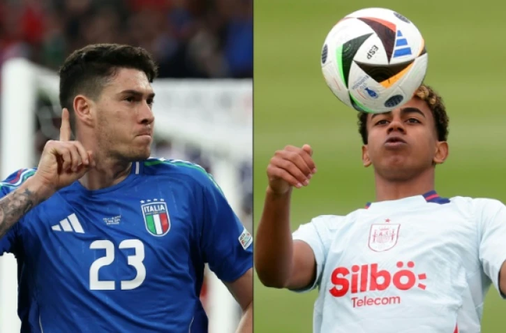 Photomontage de l'Italien Alessandro Bastoni (g) et de l'Espagnol Lamine Yamal