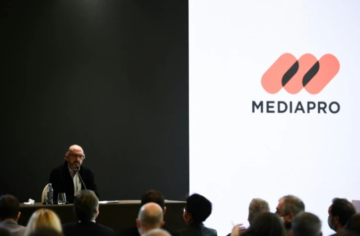 Jaume Roures le président du groupe Mediapro lors d'une conférence de presse le 21 octobre 2020 à Paris.