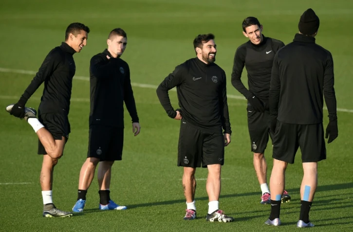 Les joueurs du PSG à l'entraînement à Saint-Germain-en-Laye, le 7 décembre 2015