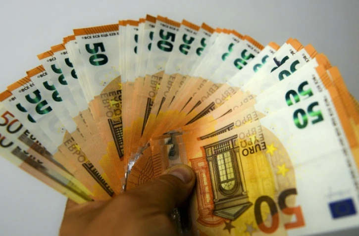 Des billets de 50 euros photographiés le 29 août 2017 à Arras