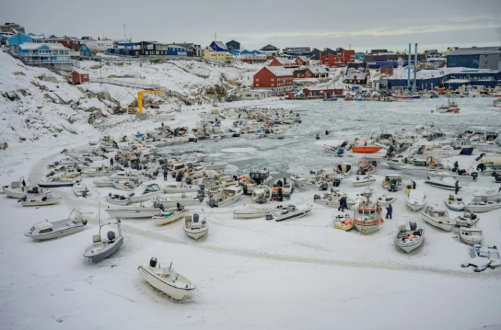 Vue du port d'Ilulissat, au Groenland, le 18 mars 2026

