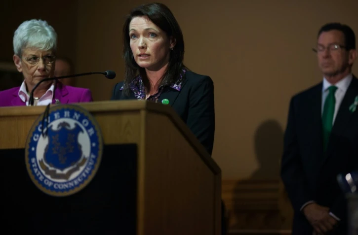 Nicole Hockley, mère de Dylan Hockley tué dans la tuerie de Sandy Hook le 4 avril 2013 à Hartford dans le Connecticut