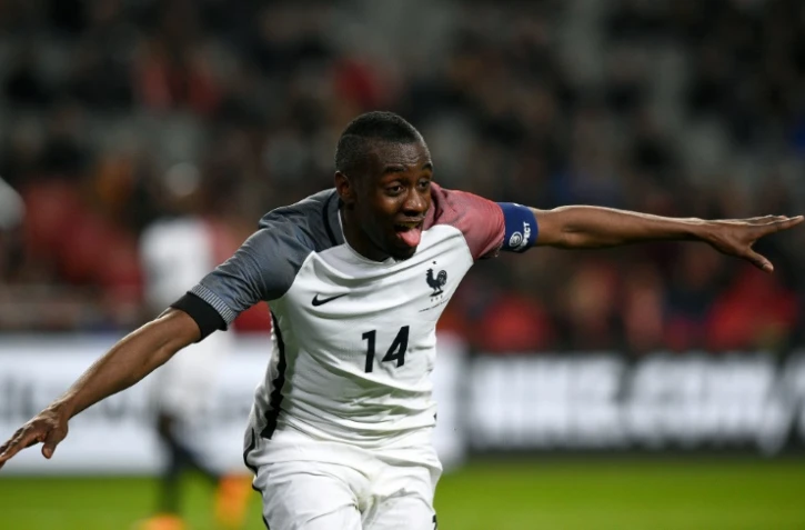 Blaise Matuidi célèbre son but de la victoire lors du match Pays-Bas - France, le 25 mars 2016 à Amsterdam