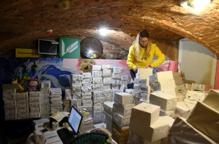 Dans la librairie de Romana Iaremyn Ă Mviv, en Ukraine, le 20 avril 2022