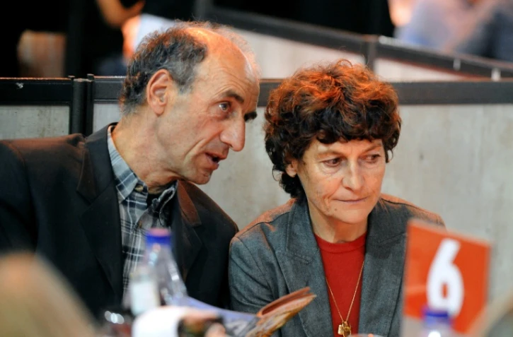 Jeannie Longo et son mari et ancien entraîneur Patrice Ciprelli, le 27 octobre 2011 aux Six jours cyclistes de Grenoble