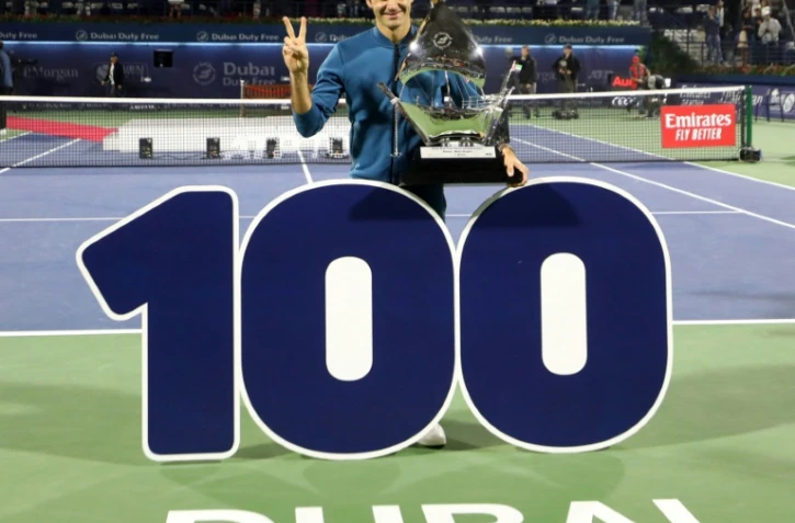 Le Suisse Roger Federer remporte à Dubaï le 100e titre de sa carrière le 2 mars 2019