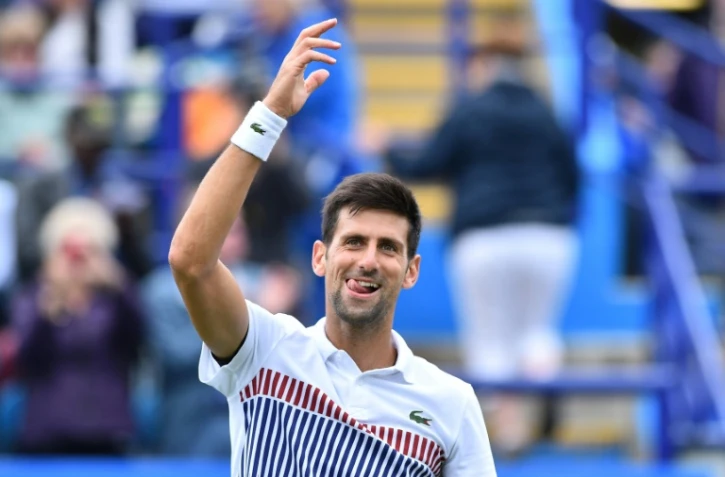 Le Serbe Novak Djokovic, après avoir remporté son match face à Donald Young en quart de finale à Eastbourne (Angleterre), le 29 juin 2017