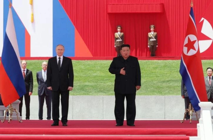 Le président russe Vladimir Poutine et le dirigeant nord-coréen Kim Jong Un, le 19 juin 2024 à Pyongyang